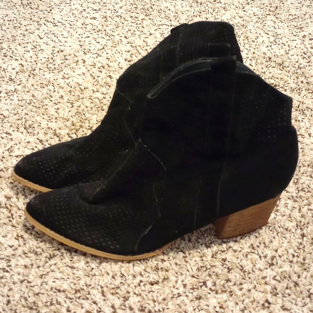 Black suede ankle boots